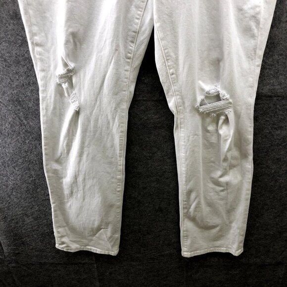 Old Navy High Rise OG Straight White Jeans Womens Size 18 Tall White Distressed - Picture 4 of 11